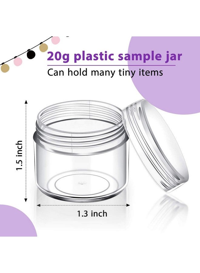 دي آي واي كرافتس DIY Crafts 75 قطعة 20 جرام من برطمانات بلاستيكية شفافة فارغة مع أغطية حاويات عينات مستحضرات تجميل دائرية برطمانات سفر صغيرة لتخزين الكريمات وأحمر الشفاه وأقراط الأذن (75) - Image 2