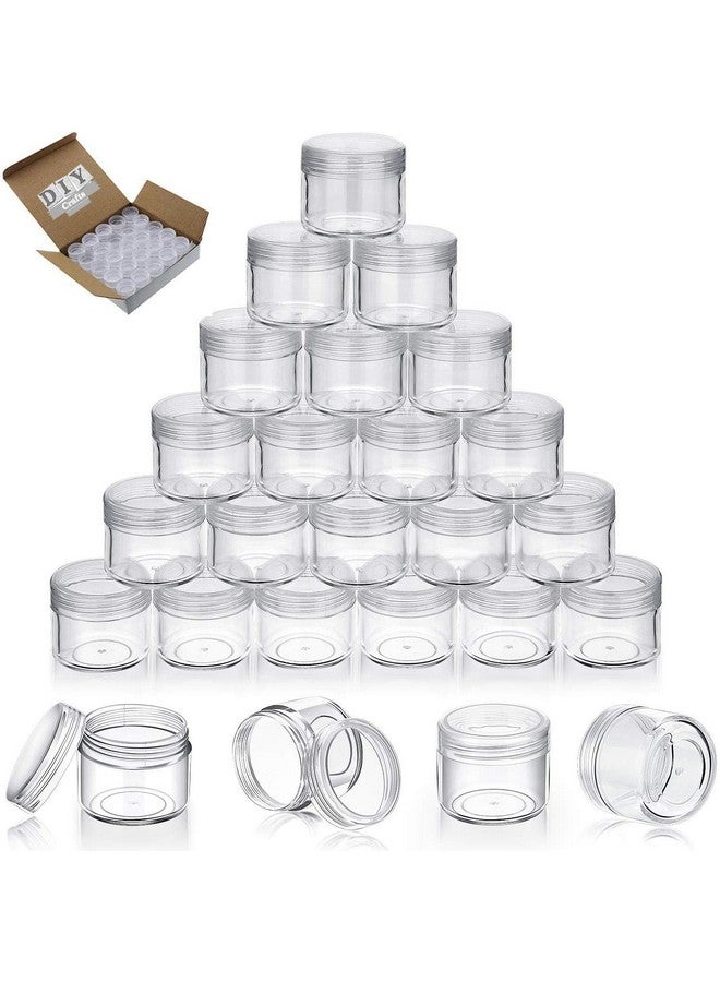 دي آي واي كرافتس DIY Crafts 75 قطعة 20 جرام من برطمانات بلاستيكية شفافة فارغة مع أغطية حاويات عينات مستحضرات تجميل دائرية برطمانات سفر صغيرة لتخزين الكريمات وأحمر الشفاه وأقراط الأذن (75) - Image 1