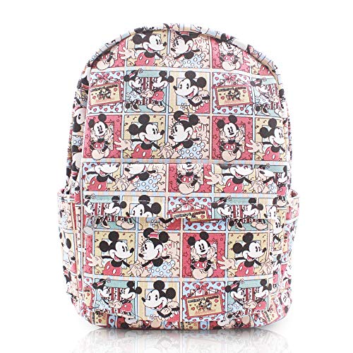 Finex Mickey Minnie Comic Style Canvas Backpack Casual Daypack with 15 in Laptop Storage Compartment - Image 1