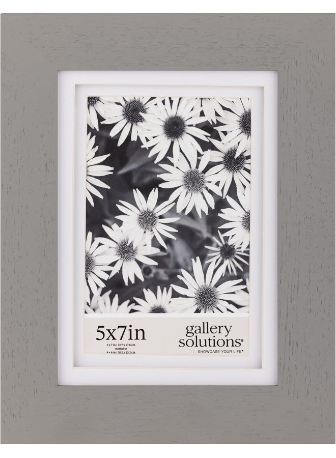 Gallery Solutions  5x7 Flat Grey Wall Frame  Double White Mat  WallWall Mount Display  Perfect Fit for 4x6 Photos  Versatile Mounting Options  Rectangular Wall Mount  Poster Frame - Image 5