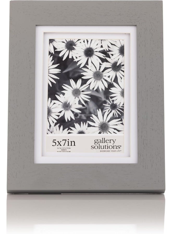 Gallery Solutions  5x7 Flat Grey Wall Frame  Double White Mat  WallWall Mount Display  Perfect Fit for 4x6 Photos  Versatile Mounting Options  Rectangular Wall Mount  Poster Frame - Image 4