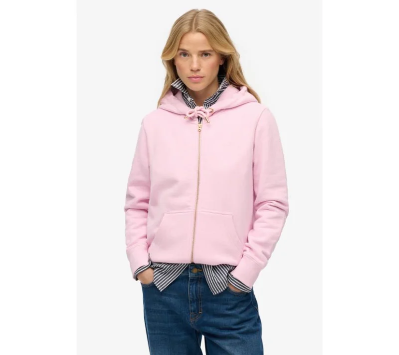 سوبر دراي Essential Logo Zip Hoodie Half Brushed
