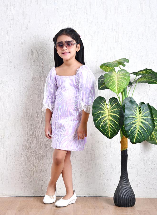 بيلا مودا فستان بأكمام منفوشة من الأورجانزا - Image 1