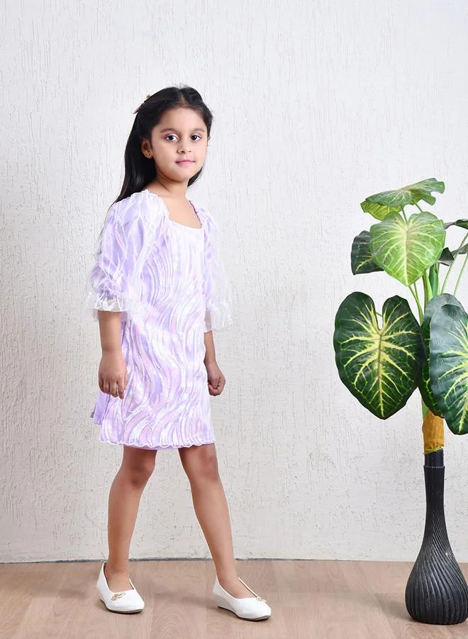 BELLA MODA Organza Puff Sleeve Dress