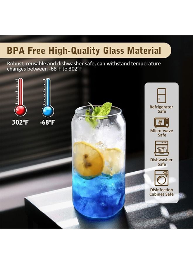 Beauenty Glasses with Bamboo Lids and Glass Straw 4pcs Set - Image 2