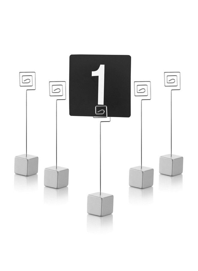 New Star Foodservice 27938 Wire Square Base/Table Number Holder/Number Stand/Place Card Holder 7Inch Set Of 5  - Image 1
