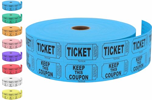 Tacticai 2000 Raffle Tickets, Blue (1 of 8 Colors), Double Roll, Tickets for Events, Entry, Class Reward, Fundraiser & Prizes - Image 4