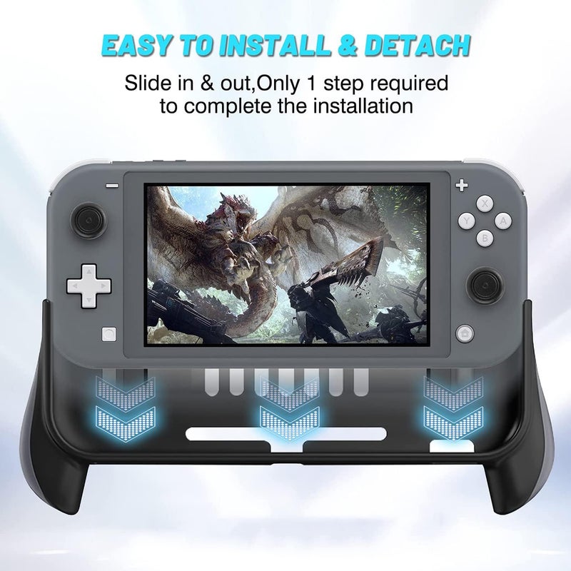 كاست ويف قبضة يد KASTWAVE المتوافقة مع Nintendo Switch Lite، حافظة محمولة مريحة ومصممة هندسياً، ملحقات غطاء محمول لـ Nintendo Switch Lite مع 2 واقي شاشة زجاجي وغطاءين للإبهام - Image 4