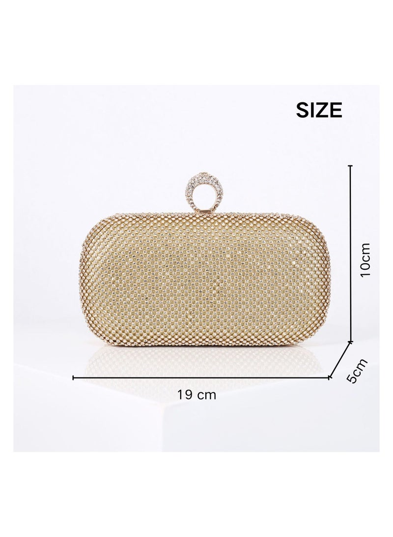 Miluraining Women Clutch Bag Evening Bag Purse with rhinestone diamond decoration decoration Small Crossbody Bag Handbag Shoulder Bag Satchel Bags Suitable for Party Prom Wedding - Image 4