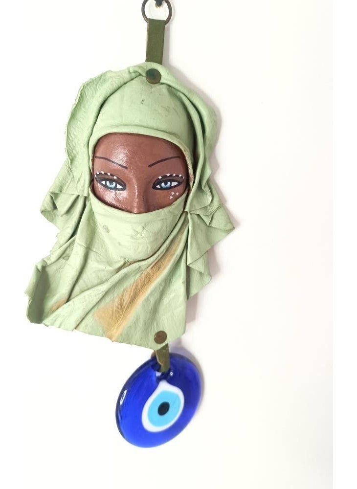 HD Marketim Leather Mask Vintage Leather Face Mask Glass Evil Spirit Evil Eye Sculpture Art Handcrafted  - Image 2
