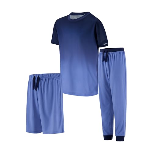 US Angels Boys Pajamas 3 Piece Set, big boys pj set, pajama pants for boys, pijama shorts, Size 8, Size 10-12, Size 14-16 - Image 5