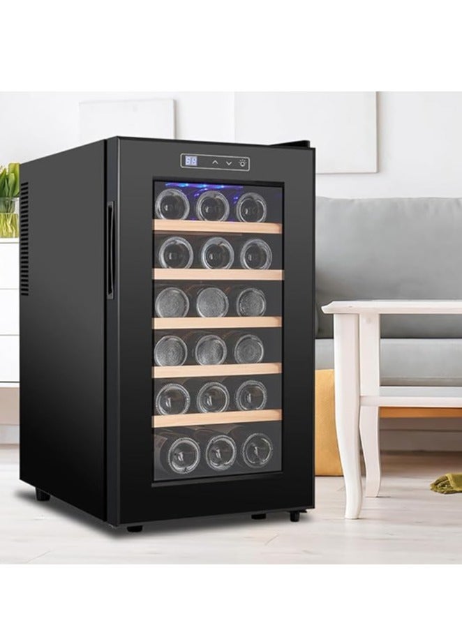 Wine Cabinet, Wine Cooler, Air-Cooled Thermostatic Wine Cabinet,Freestanding Compact Wine Fridge,Built in LED Lights,Silent,12-18°C,18 Bottle Capacity  - Image 2