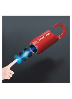 Y&D Fingerprint Padlock Multifunctional USB Smart Cabinet Keyless Home Travel Case Drawer Anti Theft Zinc Alloy Lock (Red)  - Image 1