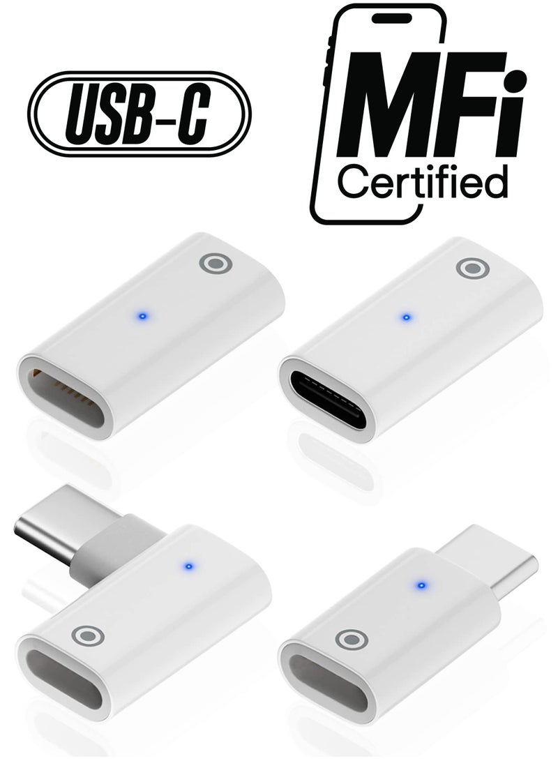 SYOSI Charging Adapter for Apple Pencil 1st Gen 4 Pack Light USB-C Male to Pencil 1st Gen Adapter Female to Female Charger Connector Four Charging Schemes Charging Only Not for Pairing - Image 1