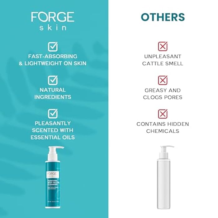 Forge Skin Original Purifying Face Wash Beef Tallow for Skin Care | Grass Fed Beef Tallow Hydrating Facial Cleanser Skincare | Tallow Face Moisturizer Soap| Beef Tallow for Face Exfoliating Face Wash - Image 4