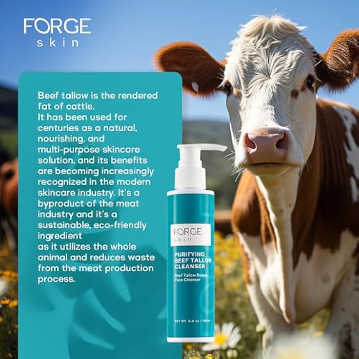 Forge Skin Original Purifying Face Wash Beef Tallow for Skin Care | Grass Fed Beef Tallow Hydrating Facial Cleanser Skincare | Tallow Face Moisturizer Soap| Beef Tallow for Face Exfoliating Face Wash - Image 3