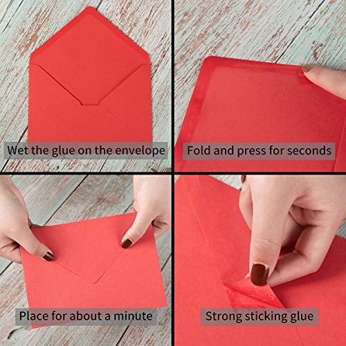 Toperd 100 Pieces A6 Envelopes Colorful 4x6 Envelopes with Gold Stickers for Greeting Cards, Birthday, Weddings, Baby Shower Invitation Cards (Black, 6 1/2 x 4 3/4 Inches) - Image 3