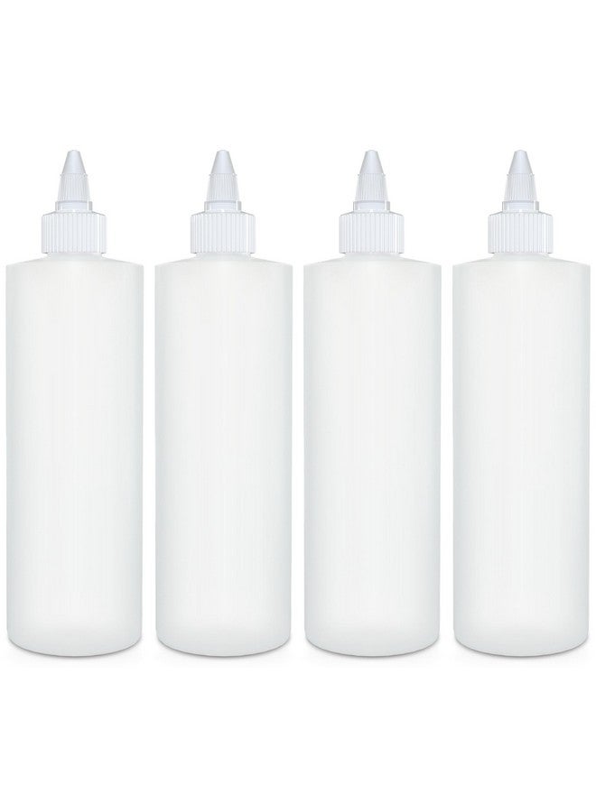 BRIGHTFROM Condiment Squeeze Bottles, 12 Oz Empty Squirt Bottle With Twist Top Cap, Leak Proof - Great For Ketchup, Mustard, Syrup, Sauces, Dressing, Oil, Arts And Crafts, Bpa Free Plastic - 4 Pack - Image 1