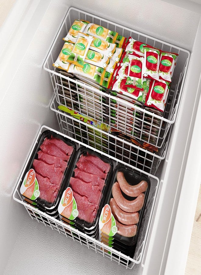 Orgneas Freezer Organizer Bins, Freezer Wire Baskets for 16/17 / 21 Cu.Ft Upright Freezer, Pantry Storage Basket Organizers for Frozen Foods, Vegetables and Fruits, 2 Large 2 Medium - Image 4
