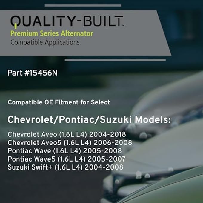 QUALITY-BUILT Premium New Alternator 15456N - OE Compatible with Select 2004-2018 Chevrolet/Pontiac/Suzuki (Aveo,Aveo5,Swift+,Wave,Wave5) - Image 3