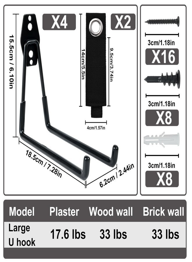QUELIEN Large Garage Hooks, Heavy-Duty 7.5 in Cord Organizer for Garage Organization, Storage, and Hose Holder - Space-Saving and Durable Design for Home, Garage, and Workshop Use - Image 2