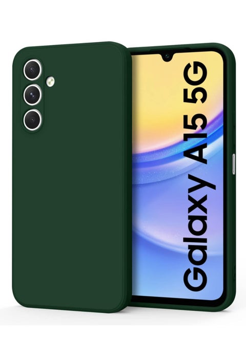 Stylish TPU Silicone Back Cover Case for Samsung Galaxy A15 5G 2024– Slim Fit Design, Smooth and Soft – Dark Green