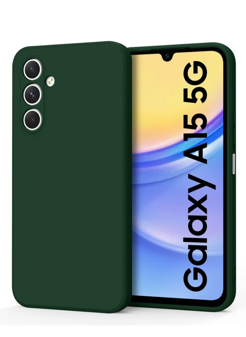 Techie - Stylish TPU Silicone Back Cover Case for Samsung Galaxy A15 5G 2024– Slim Fit Design, Smooth and Soft – Dark Green - Image 1