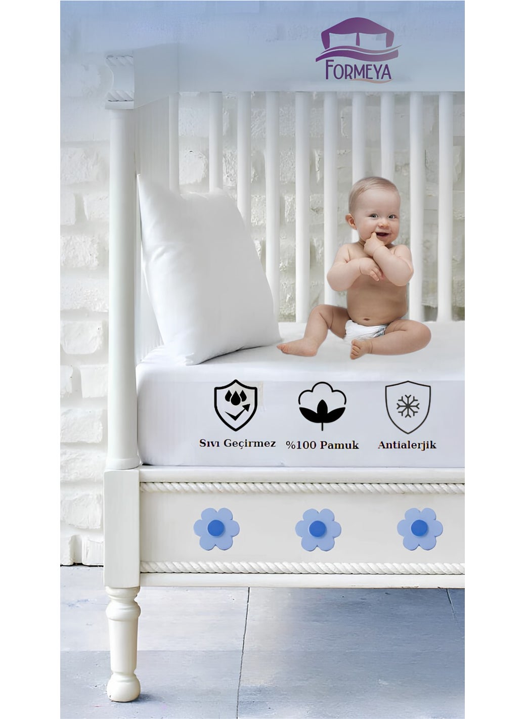 Formeya Cotton Liquid Proof Baby and Child Mattress Protector, Mattress Protector Suitable for Park Bed and Crib Bed  - Image 3