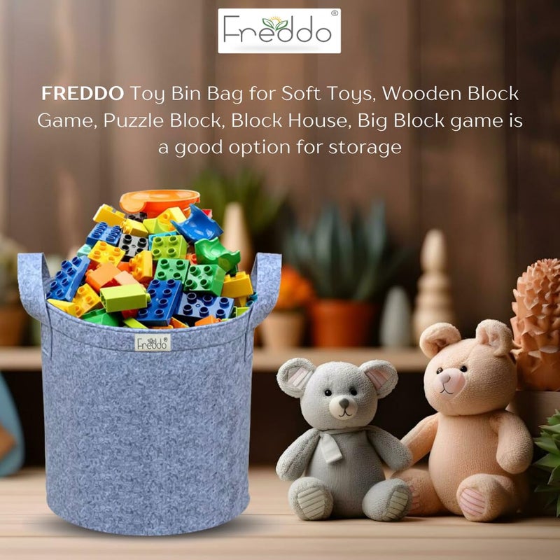 FREDDO Storage Bins Foldable Convenient Felt Fabric Storage Organizer for Loundry Toys Clothes Books Color Grey Pack of 3 Pcs - Image 3