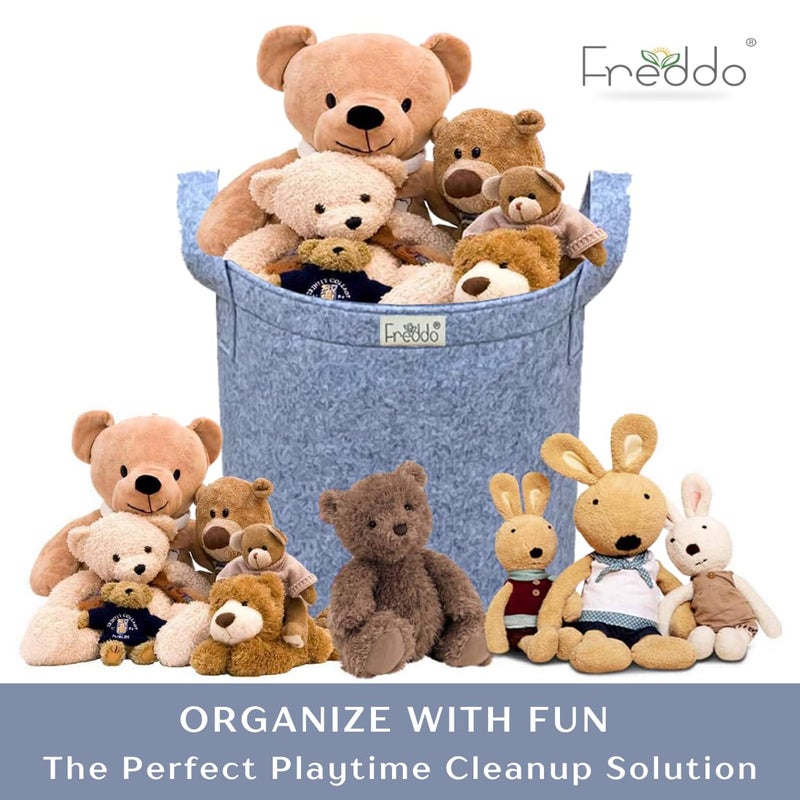 FREDDO Storage Bins Foldable Convenient Felt Fabric Storage Organizer for Loundry Toys Clothes Books Color Grey Pack of 3 Pcs - Image 5