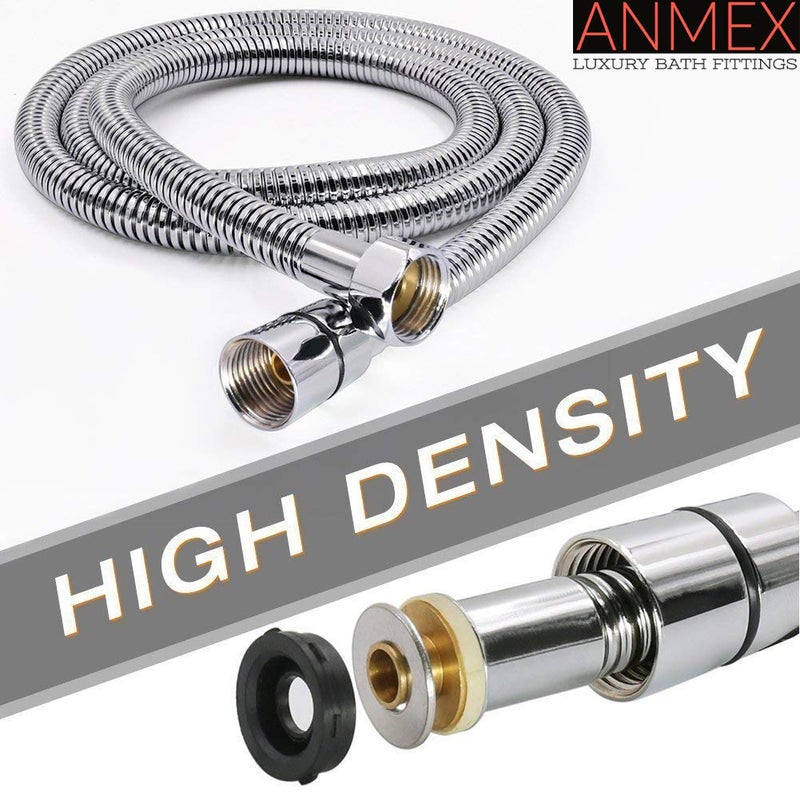 ANMEX ANMEX Circular 9 Long Ultra Slim 4 Round Rain Spray Stainless Steel Hand Shower with 15mtr Stainless Steel Shower Tube and Wall Hook Silver  - Image 2