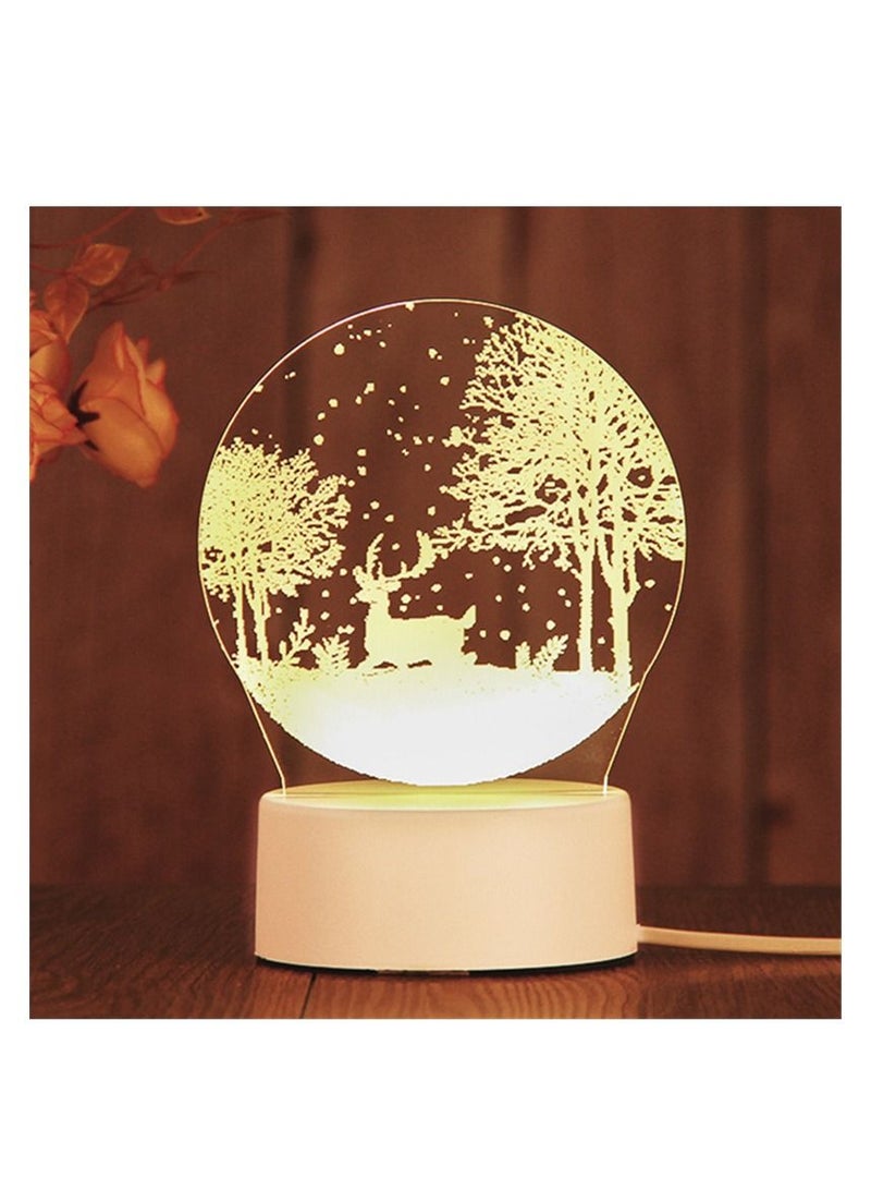 Y&D 3D Usb Table Night Lamp White 10x20centimeter - Image 1