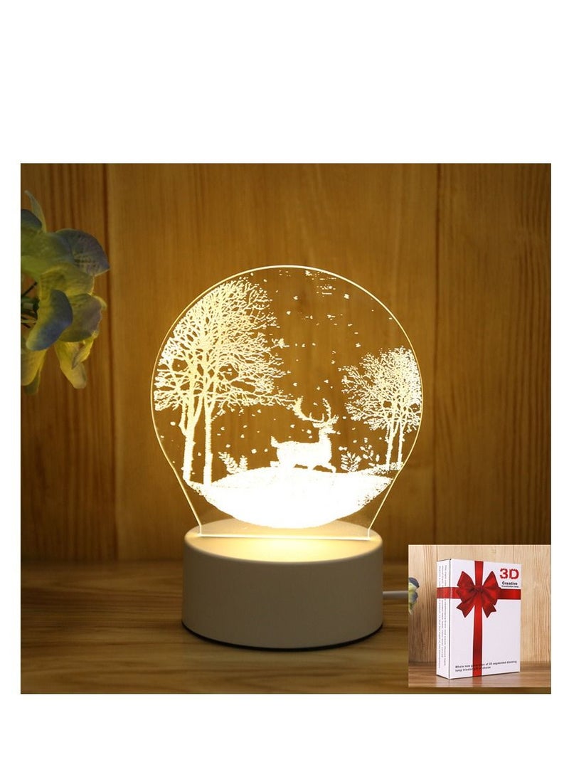 Y&D 3D Usb Table Night Lamp White 10x20centimeter - Image 2