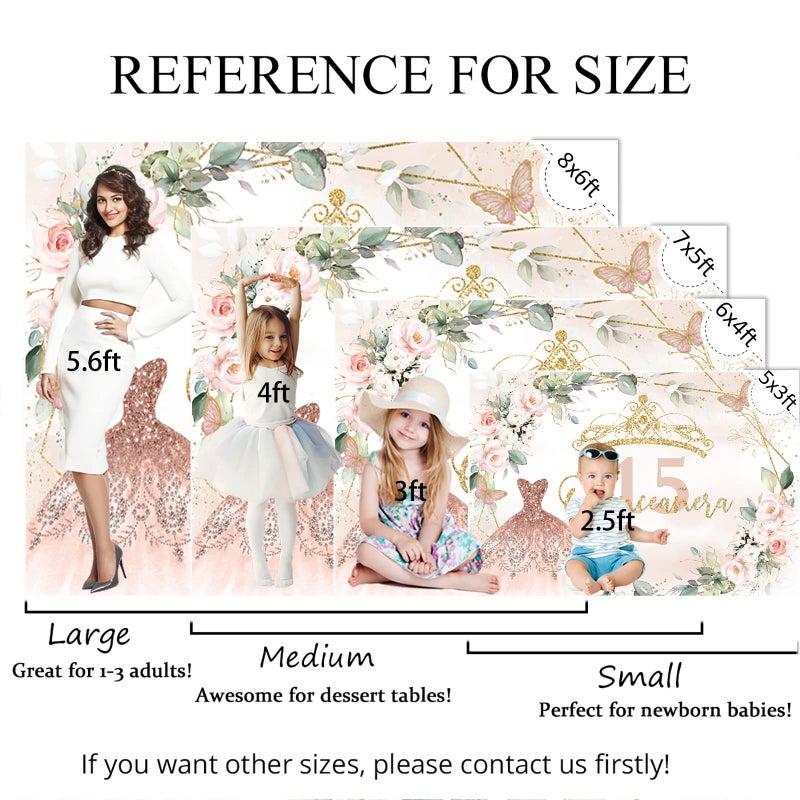 Mocsicka Quinceanera Birthday Backdrop for Sweet Girl Mis Quince Anos 15th Birthday Party Decorations Pink Silver Photograpy Background Prop (Pink, 7x5ft (82x60 inch)) - Image 2