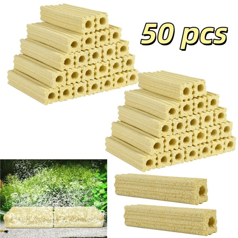 50 Pcs Filter Media For Fish Tanks Natural Bacterial Habitat For Aquarium Filtration Without Electricity Ideal For Freshwater Ponds And Fishing Ponds Compatible With All Aquariums - Image 1