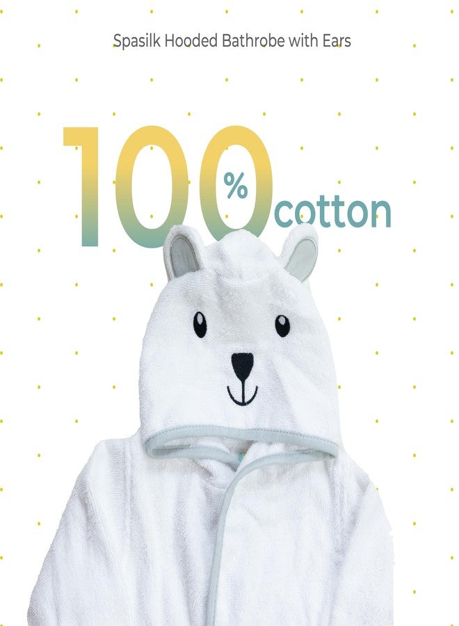 سباسيلك روب استحمام سباسيلك بغطاء رأس وأذنين للأطفال حديثي الولادة من الجنسين، روب استحمام قطني تيري ناعم ثلاثي الأبعاد، مستلزمات أساسية للأطفال، هدية مثالية لحفلات استقبال المولود، دب رمادي، مقاس واحد - Image 2