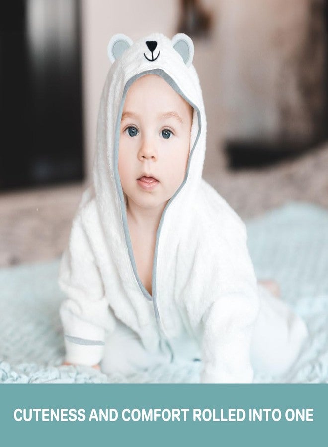 سباسيلك روب استحمام سباسيلك بغطاء رأس وأذنين للأطفال حديثي الولادة من الجنسين، روب استحمام قطني تيري ناعم ثلاثي الأبعاد، مستلزمات أساسية للأطفال، هدية مثالية لحفلات استقبال المولود، دب رمادي، مقاس واحد - Image 4
