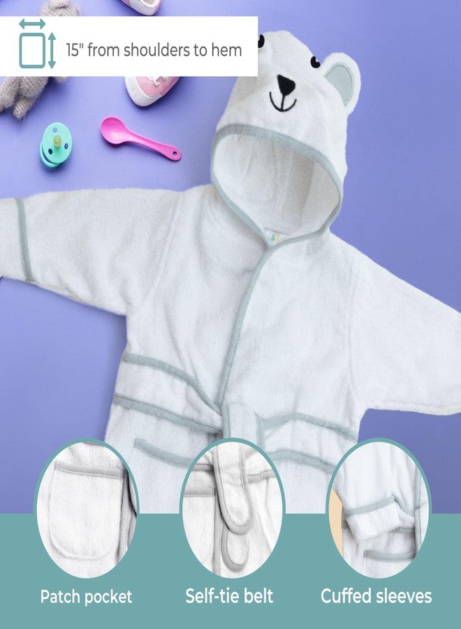 سباسيلك روب استحمام سباسيلك بغطاء رأس وأذنين للأطفال حديثي الولادة من الجنسين، روب استحمام قطني تيري ناعم ثلاثي الأبعاد، مستلزمات أساسية للأطفال، هدية مثالية لحفلات استقبال المولود، دب رمادي، مقاس واحد - Image 3