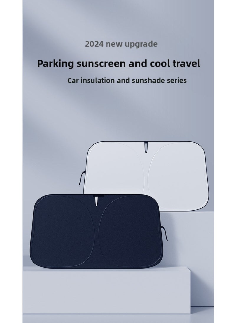 غطاء عاكس لزجاج السيارة الأمامي، قناع واقي من الشمس قابل للطي يحجب 99% من أشعة UV، يحافظ على برودة السيارة، مناسب لجميع أنواع السيارات، سيارات الدفع الرباعي، مقاوم للتلاشي، حماية من الشمس للسيارة، عازل حراري، مظلة تبريد، مظلة حجب الضوء، مظلة خصوصية - Image 5