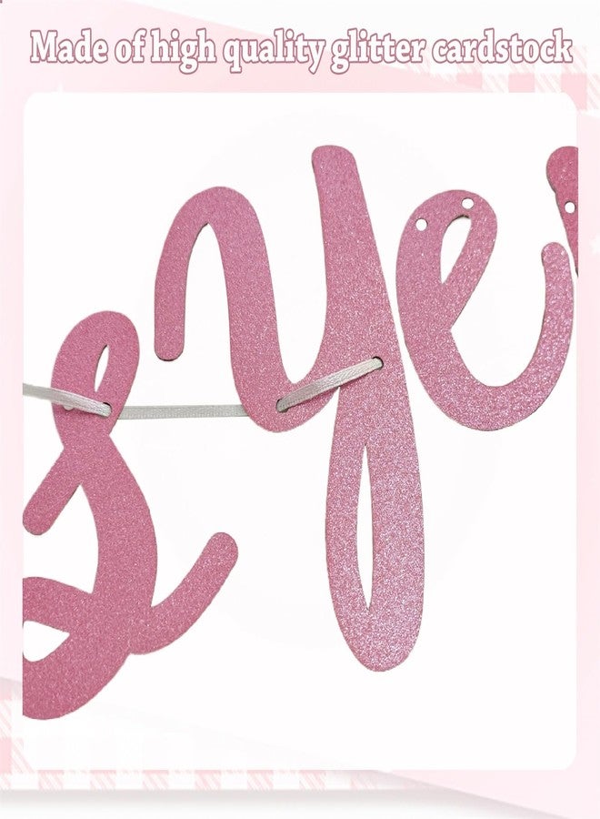 Haptda Pink Bow Happy Birthday Banner Garland for Girl Pink White Bow Party Decor Coquette Birthday Party Decorations - Image 4