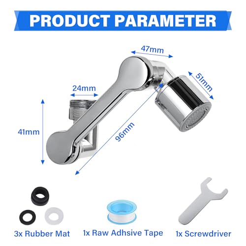 Shaobrc 360° Rotating Faucet Extender with Adapter – Multifunctional Sink Spray Head for Bathroom & Kitchen Sinks (360° Rotating Faucet Extender with Adapter) - Image 2