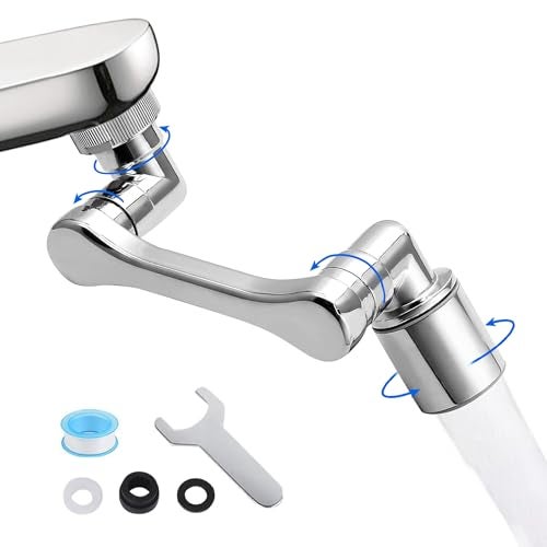 Shaobrc 360° Rotating Faucet Extender with Adapter – Multifunctional Sink Spray Head for Bathroom & Kitchen Sinks (360° Rotating Faucet Extender with Adapter) - Image 1