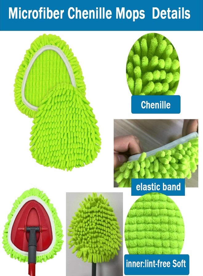 YWSHF Spin Mop Heads Replacements for Ocedar Easywring 1 Tank System 3 Pack Chenille Mop Pad Spin Mop Refill for O Cedar Mop Head Replacement Green - Image 5