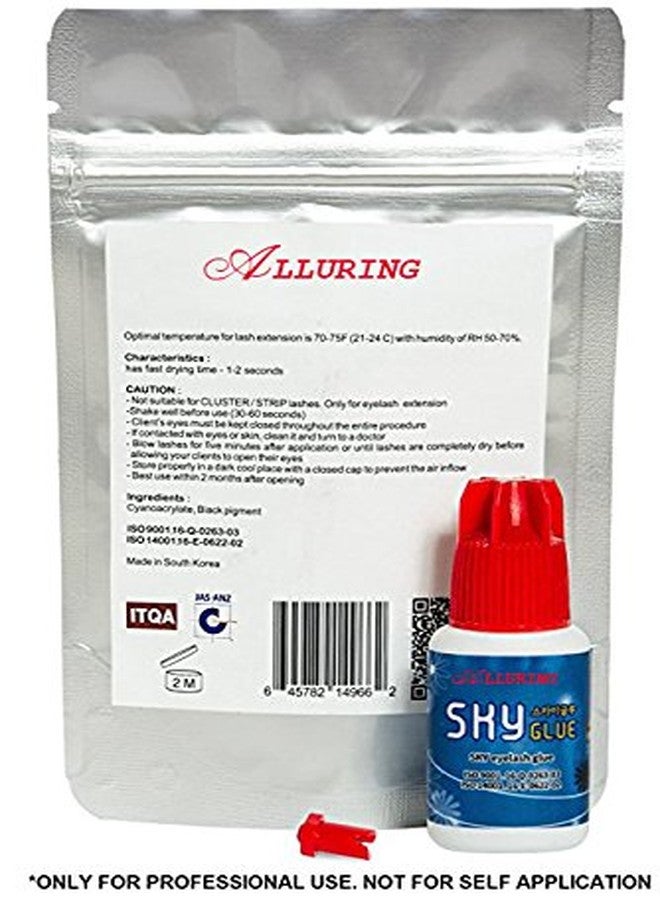 ألورينغ عبوة من قطعتين - غراء ألورينغ سكاي إس+ / لاصق أسود قوي للغاية / وقت تجفيف من 1 إلى 2 ثانية / ثبات يدوم 7 أسابيع / وصلات رموش شبه دائمة، الكمية: 2 - Image 2