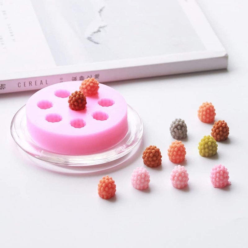 Husaini Mart HUSAINI MART 3D Fruit Silicone Raspberry Fondant Molds BlueberryMulberryOrangeStrawberry Chocolate Candy Mold Jelly Molds Cake Cupcake Topper DecorationBlueberry  - Image 3