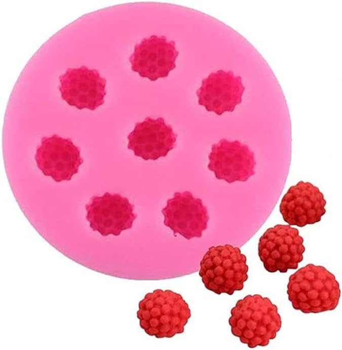 Husaini Mart HUSAINI MART 3D Fruit Silicone Raspberry Fondant Molds BlueberryMulberryOrangeStrawberry Chocolate Candy Mold Jelly Molds Cake Cupcake Topper DecorationBlueberry  - Image 1