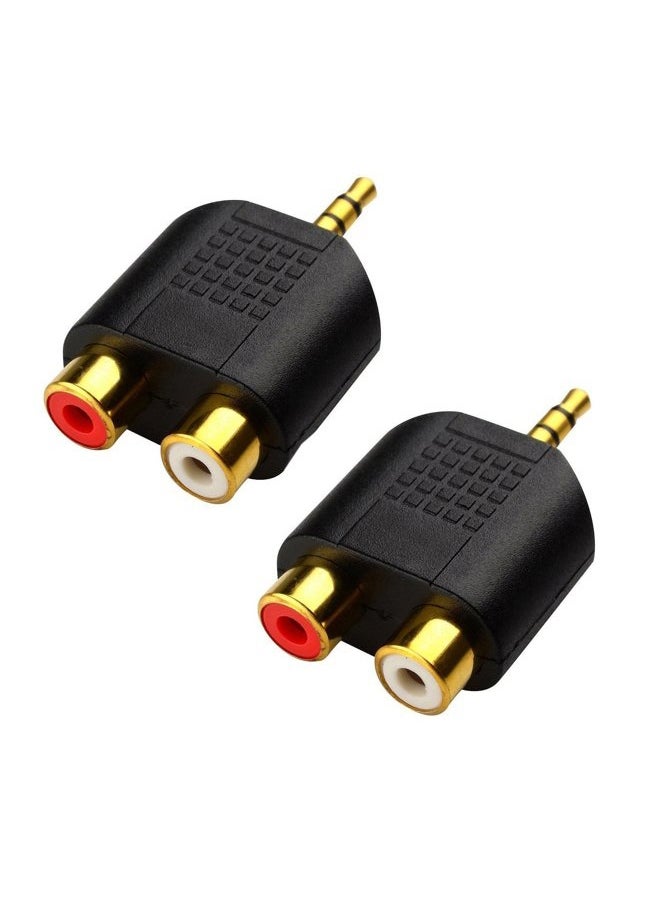 CERRXIAN - LEMENG (2-Pack) Gold Plated 3.5mm Stereo to 2-RCA Male to Female Audio Splitter, Dual RCA Jack Adapter - Image 1
