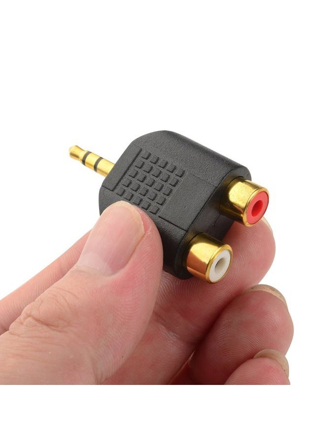 CERRXIAN - LEMENG (2-Pack) Gold Plated 3.5mm Stereo to 2-RCA Male to Female Audio Splitter, Dual RCA Jack Adapter - Image 1