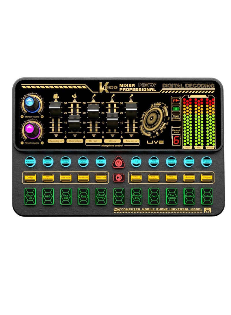 SK500 المحمولة بطاقة الصوت الحية مغير الصوت جهاز جهاز مزج الصوت المدمج في تأثيرات صوتية متعددة بطارية قابلة للشحن اتصال BT - Image 2