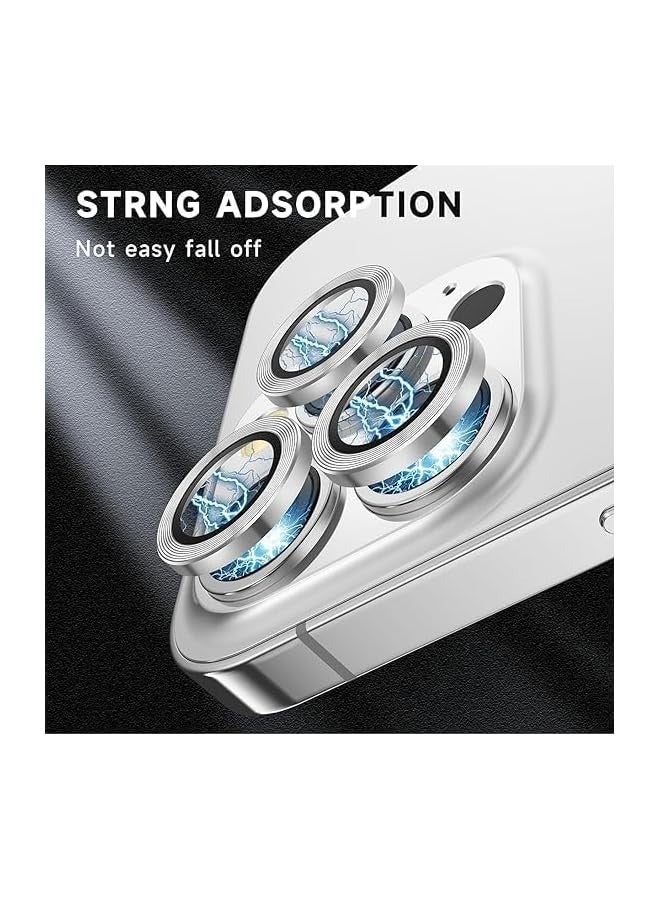 بروماس واقي عدسة الكاميرا من التيتانيوم الطبيعي متوافق مع هاتف i-Phone 16 Pro 6.3 و16 Pro Max 6.9 بوصة، حلقة معدنية مضادة للخدش HD من الزجاج المقوى واقي شاشة الكاميرا مقاوم للصدمات - Image 3